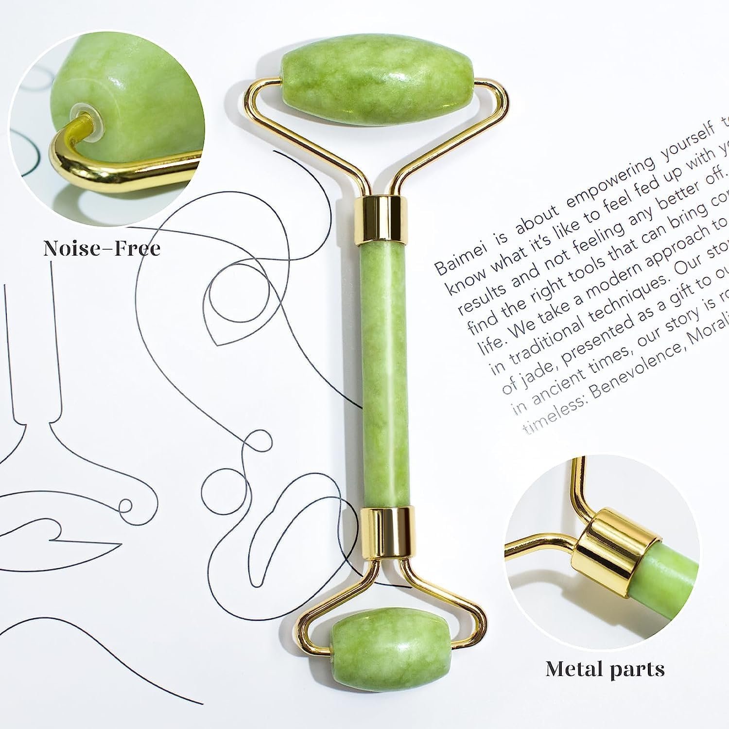 Rodillo de Jade para masaje Facial - Imagen 3