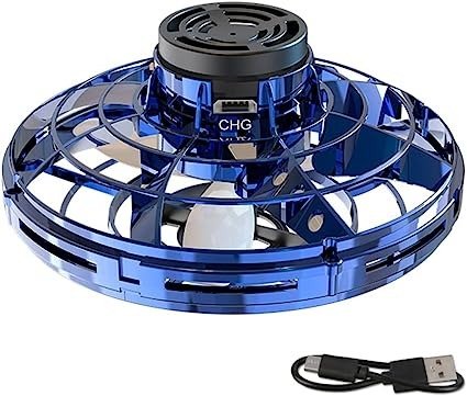 Mini OVNI con Luz Spinner con carga USB-Azul - Imagen 4