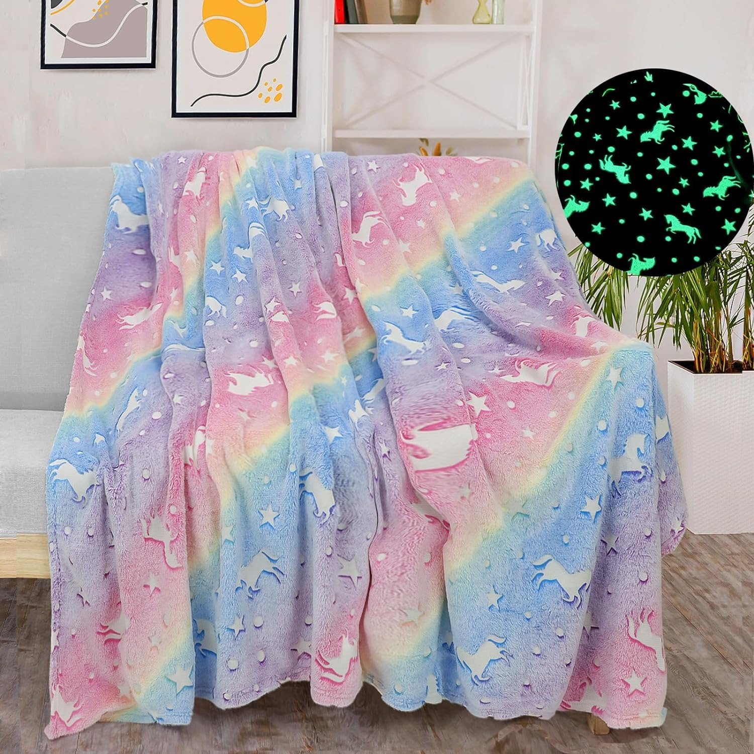 Manta luminosa degradada 120 x 150 cm para sofá y cama - Imagen 2