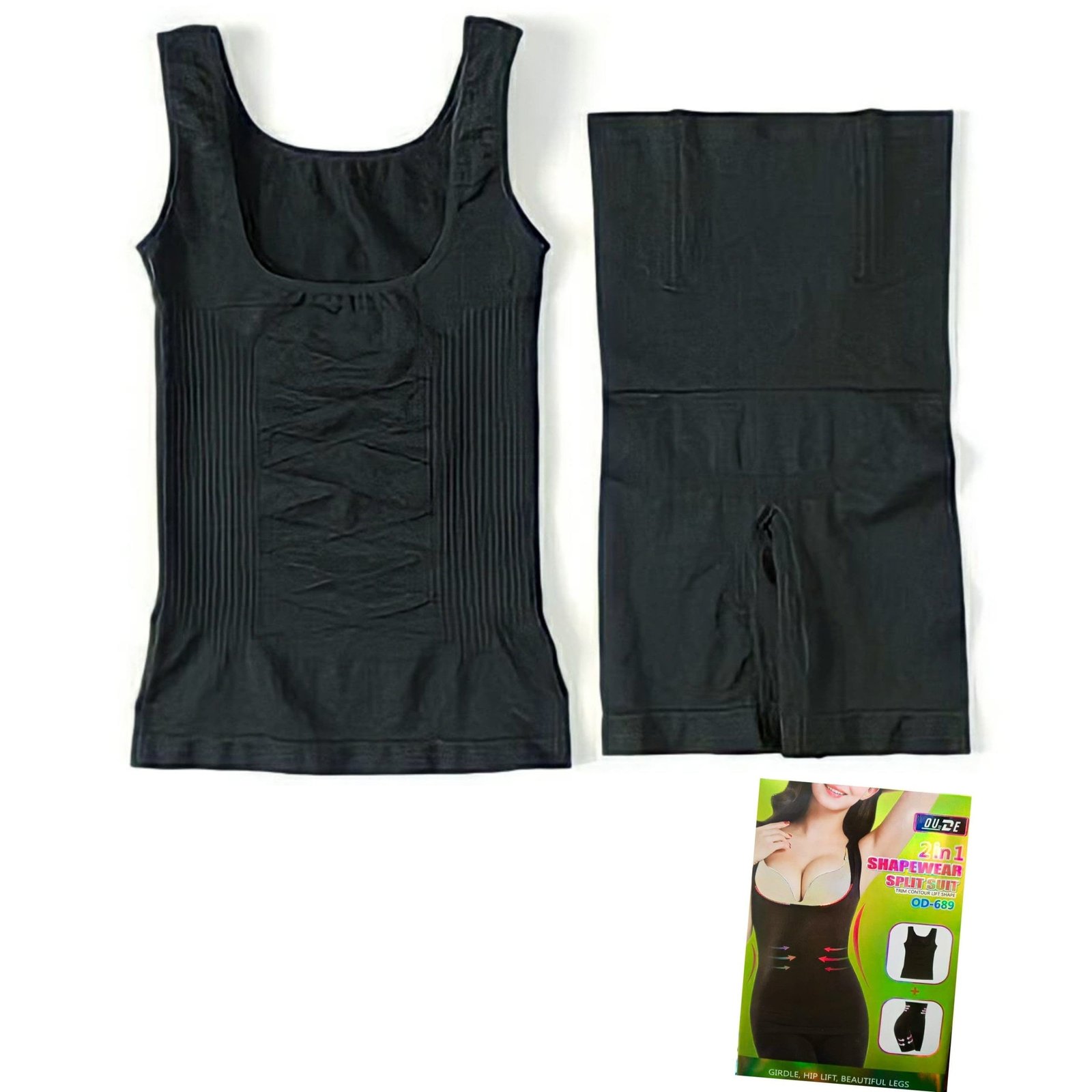 Body faja moldeadora 2 en 1 beige S/M – poliamida y elastano - Imagen 4