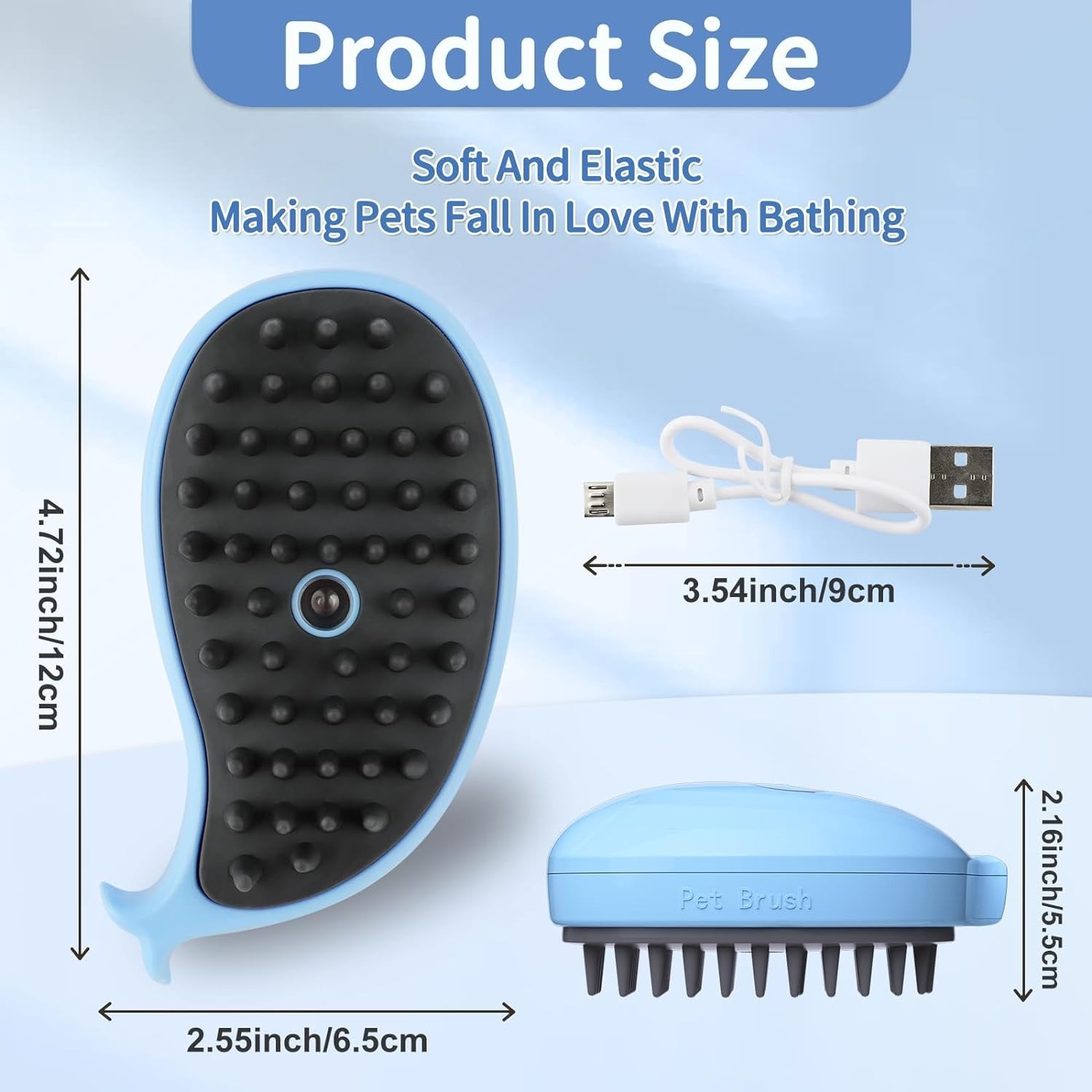 Cepillo nebulizador 3 en 1 para perros y gatos recargable USB-C - Imagen 5