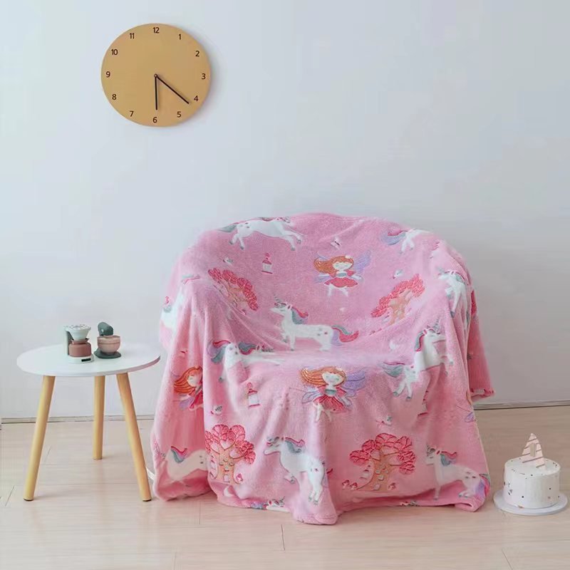Manta luminosa unicornio 120 x 150 cm para dormitorio