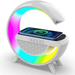 Altavoz Bluetooth 3 en 1 con cargador inalámbrico y lámpara LED