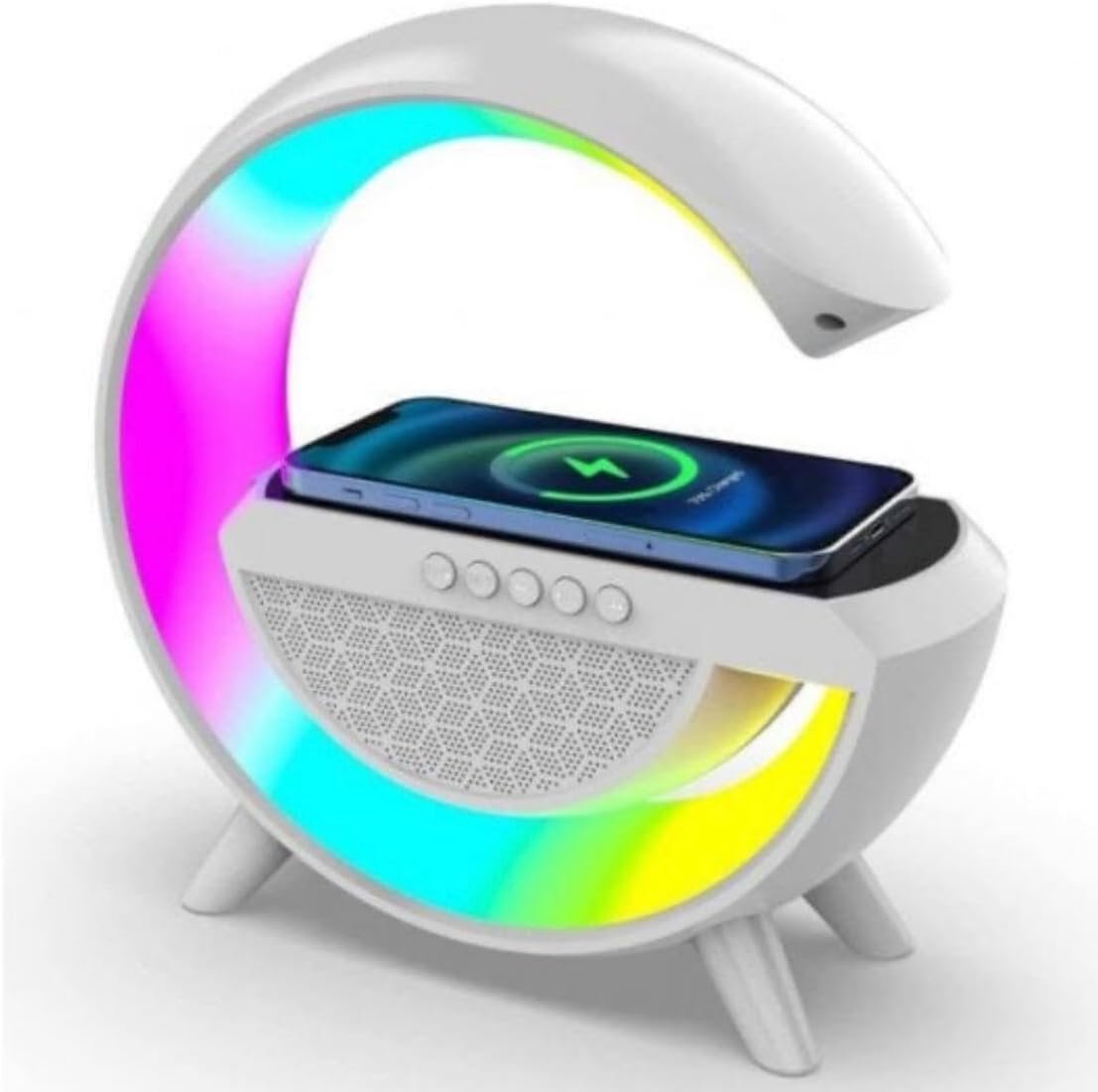 Altavoz Bluetooth 3 en 1 con cargador inalámbrico y lámpara LED