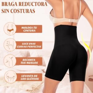 Faja de compresión negra de cintura alta