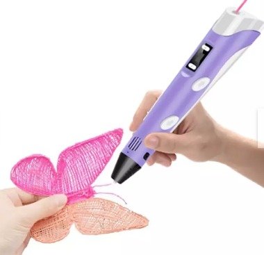 Bolígrafo 3D morado con filamentos para crear figuras - Imagen 3