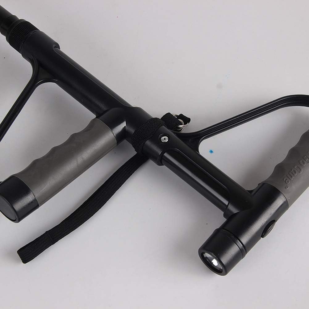 Bastón plegable de doble asa con luz LED y base antideslizante - Imagen 4