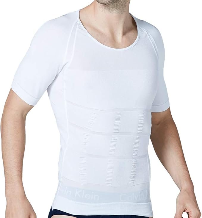 Camiseta moldeadora de compresión hombre XL/XXL blanca – poliamida y elastano - Imagen 3