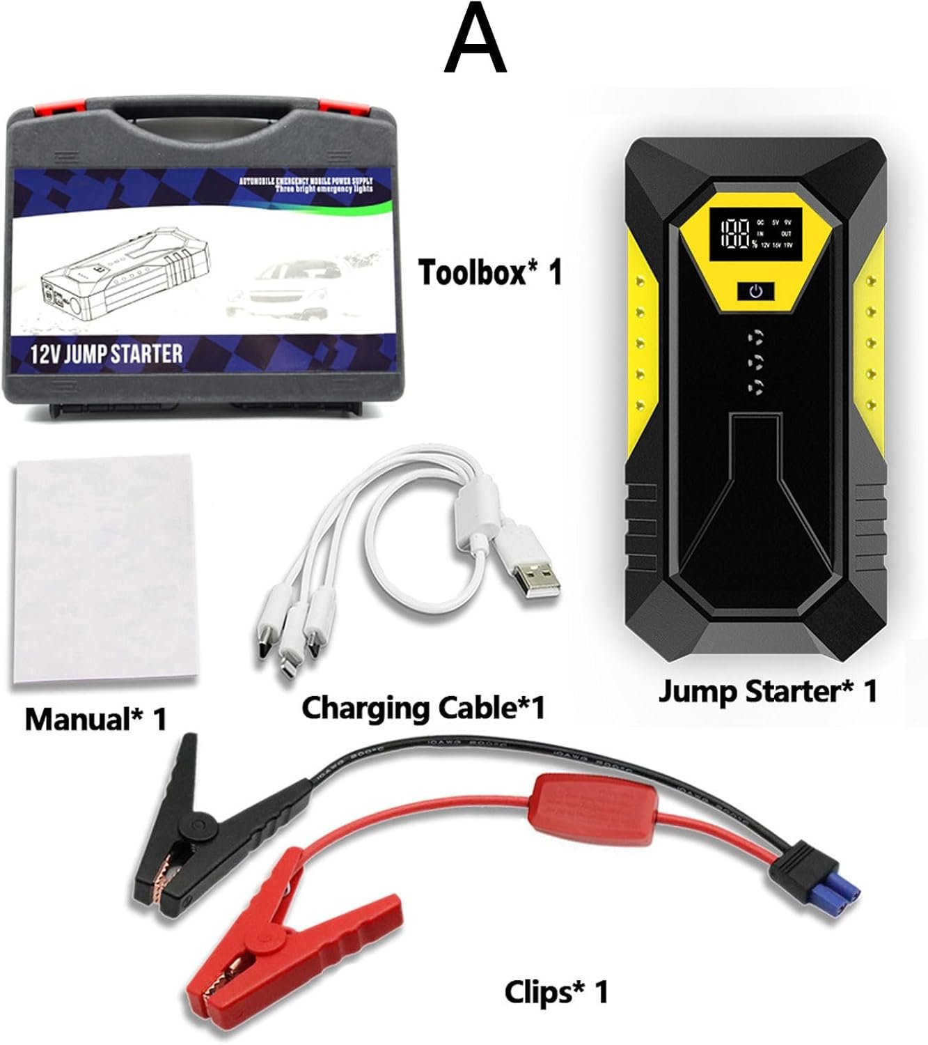 Arrancador de batería 12 V para coche – portátil de emergencia - Imagen 4