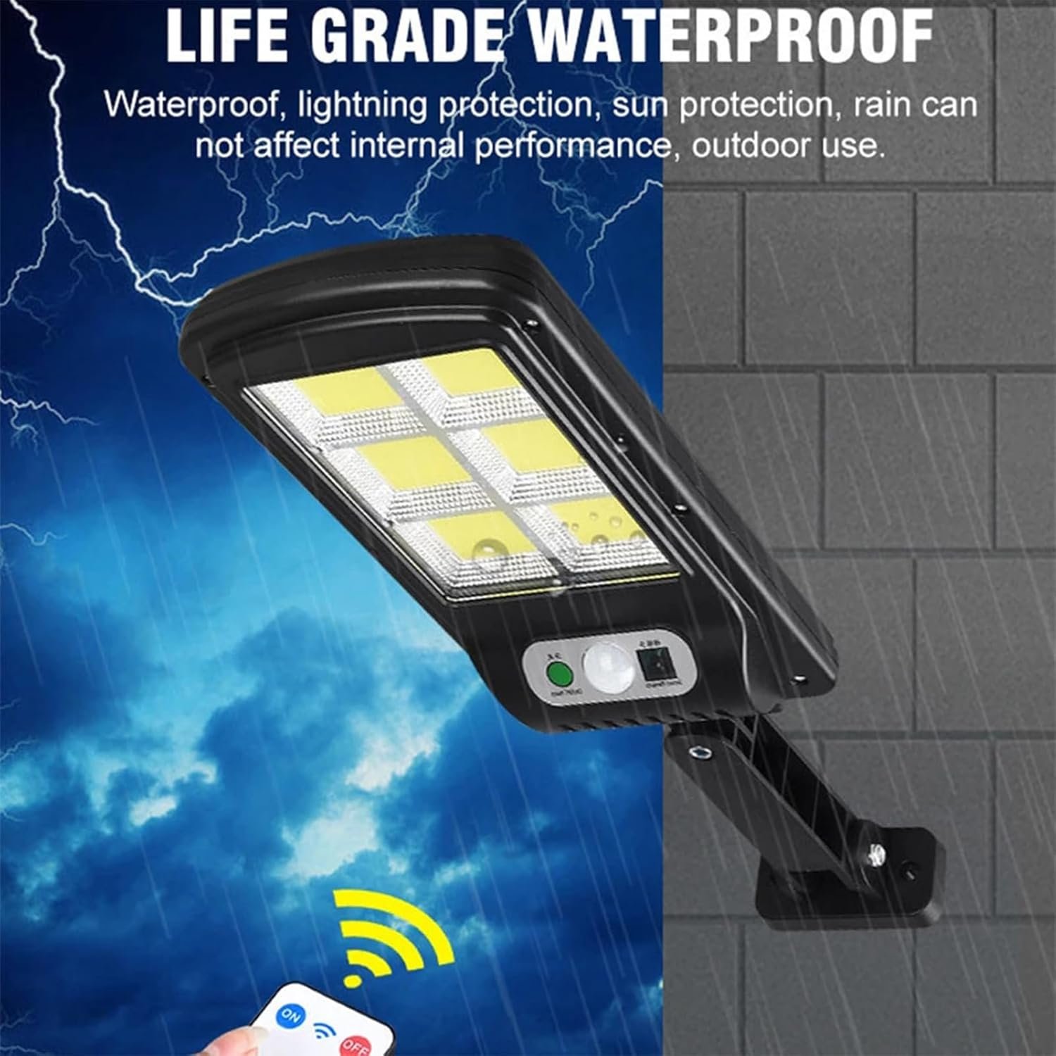 Luz solar exterior FA-120B con sensor de movimiento y mando – IP65 - Imagen 2