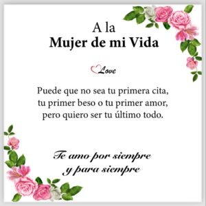 Dedicatoria A la Mujer de mi vida