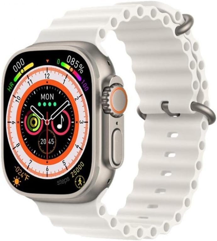 Smartwatch Ultra Pro blanco con dos correas – vista principal