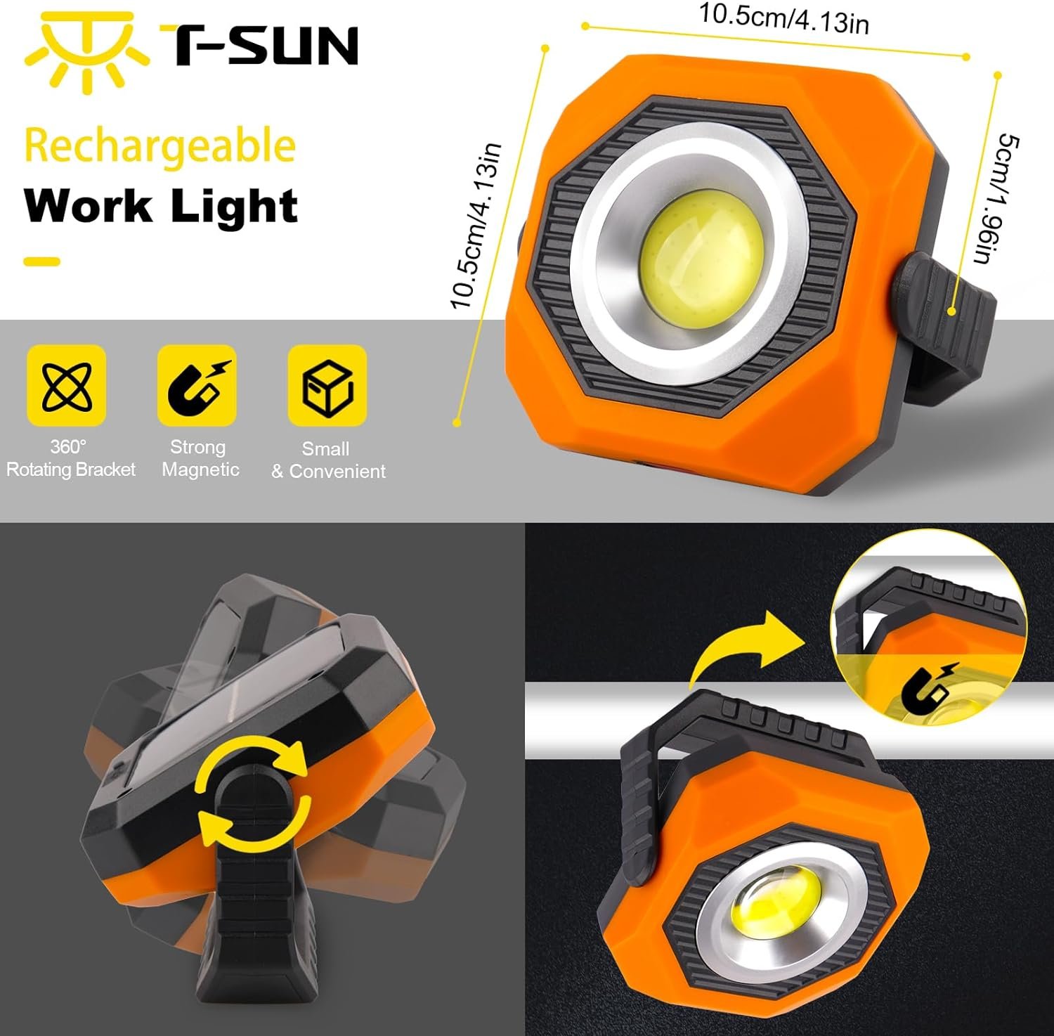 Luz solar LED COB magnética 20 W portátil