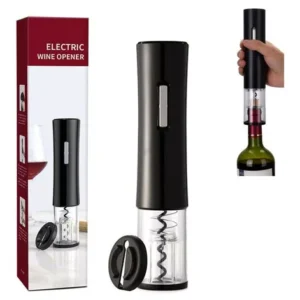 Sacacorchos eléctrico + abridor de vino transparente