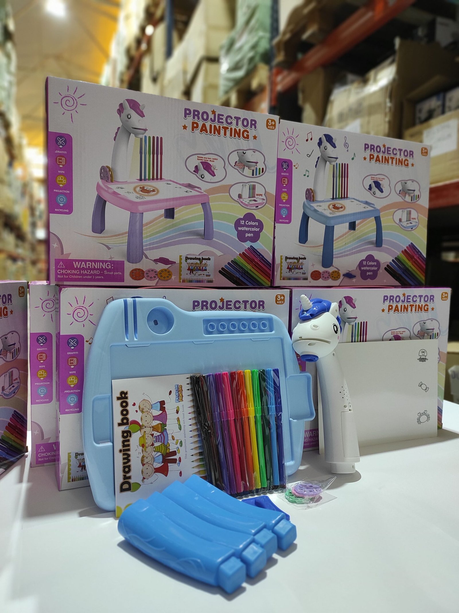 Escritorio de aprendizaje para niños unicornio azul - Imagen 2