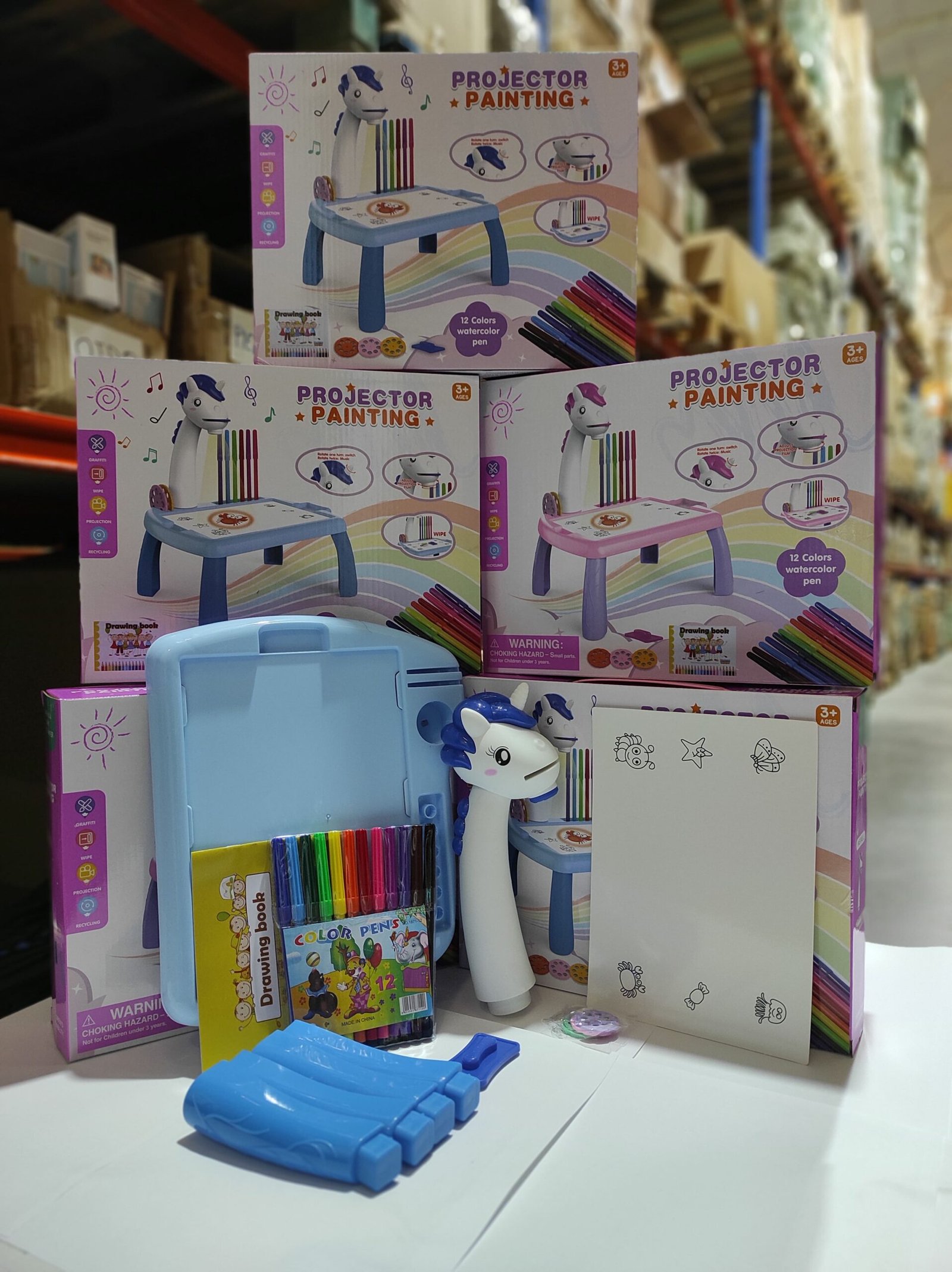 Escritorio de aprendizaje para niños unicornio azul - Imagen 3