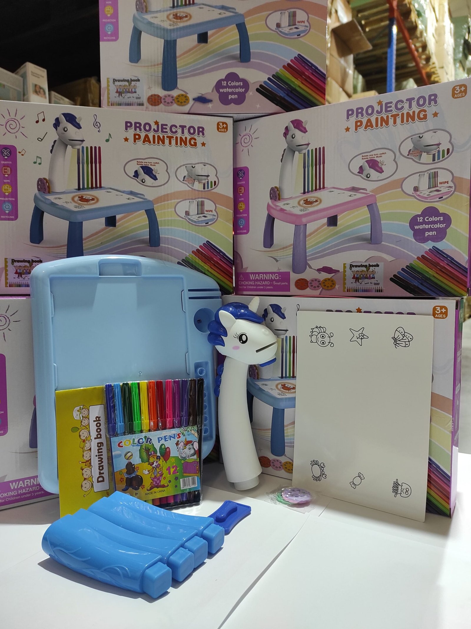 Escritorio de aprendizaje para niños unicornio azul - Imagen 4