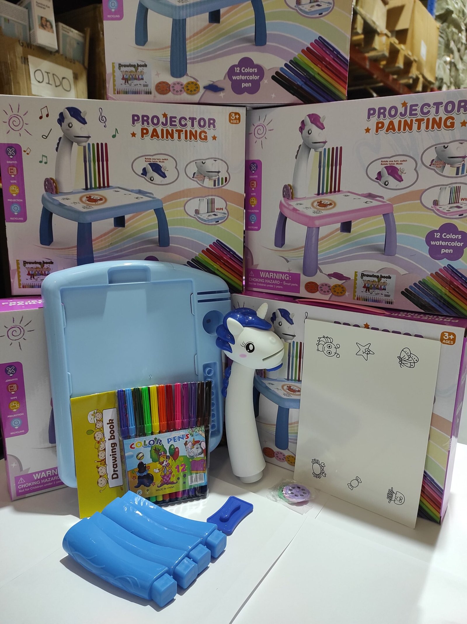 Escritorio de aprendizaje para niños unicornio azul - Imagen 5