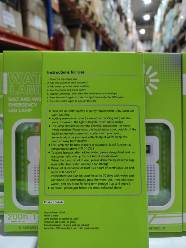 Lámpara LED portátil de agua salada - Imagen 4