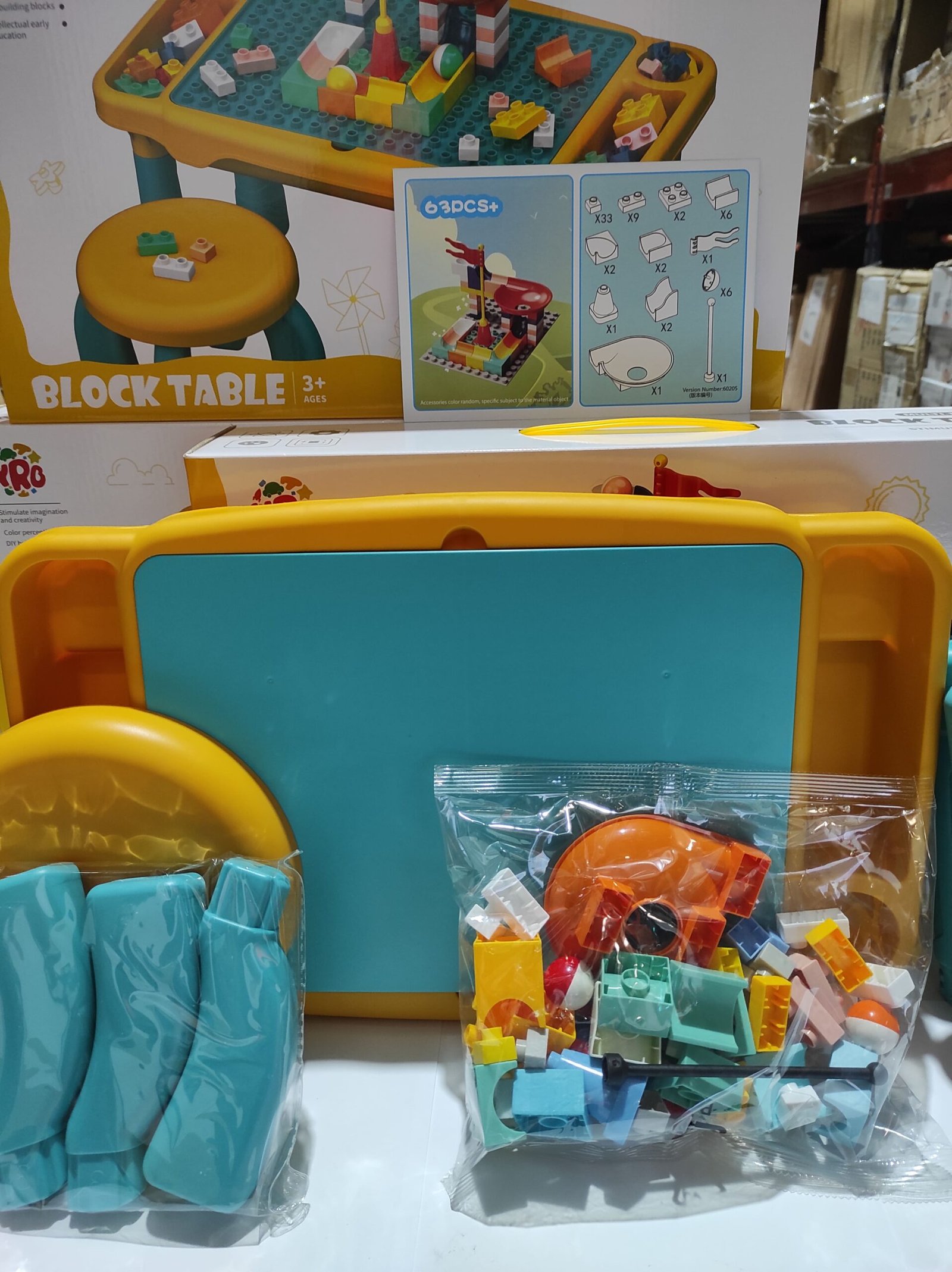 Juego de mesa y silla con bloques de construcion 63 pcs - Imagen 5