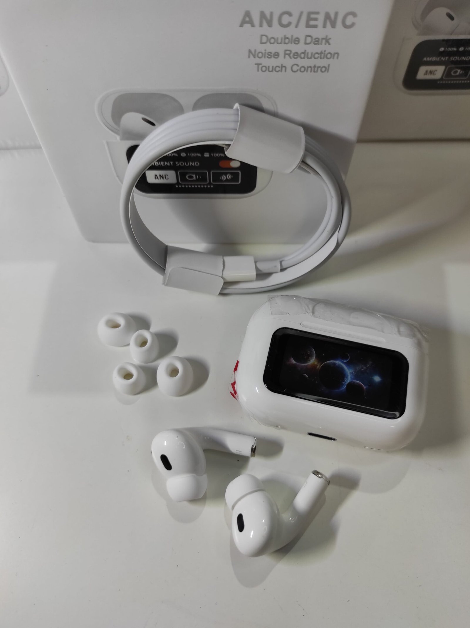 Auriculares inalámbricos Bluetooth 5.4 blancos con estuche de carga