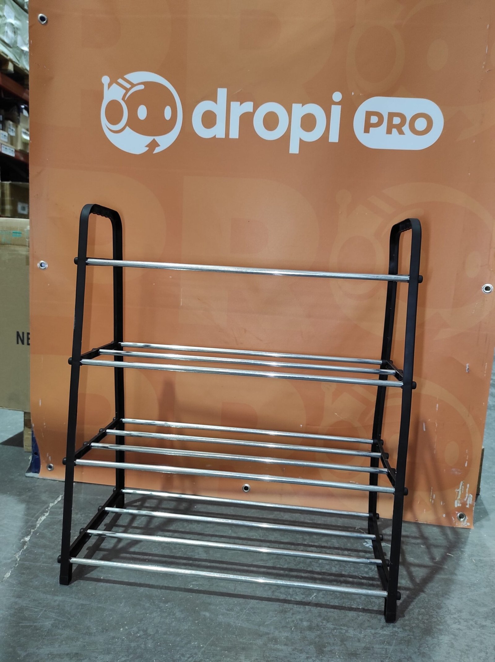 Zapatero multifuncional de 4 niveles negro – estructura ligera y desmontable - Imagen 2