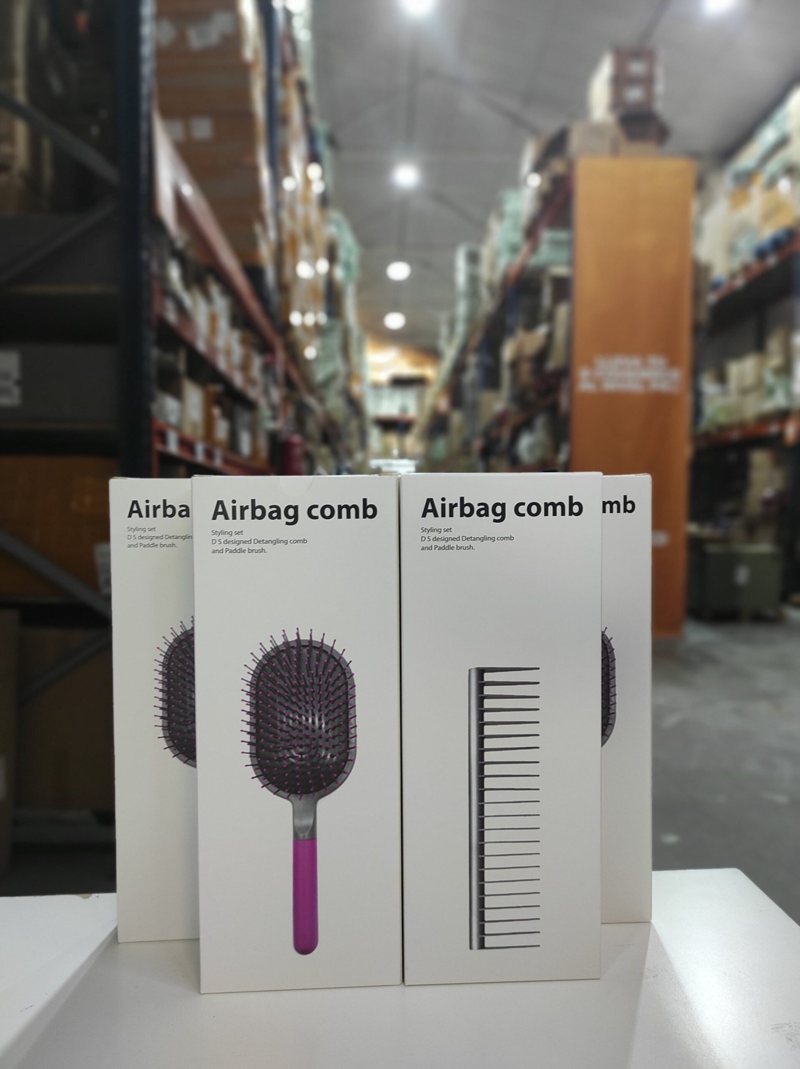 Kit cepillo y peine desenredante para cabello húmedo y seco – negro y fucsia - Imagen 5