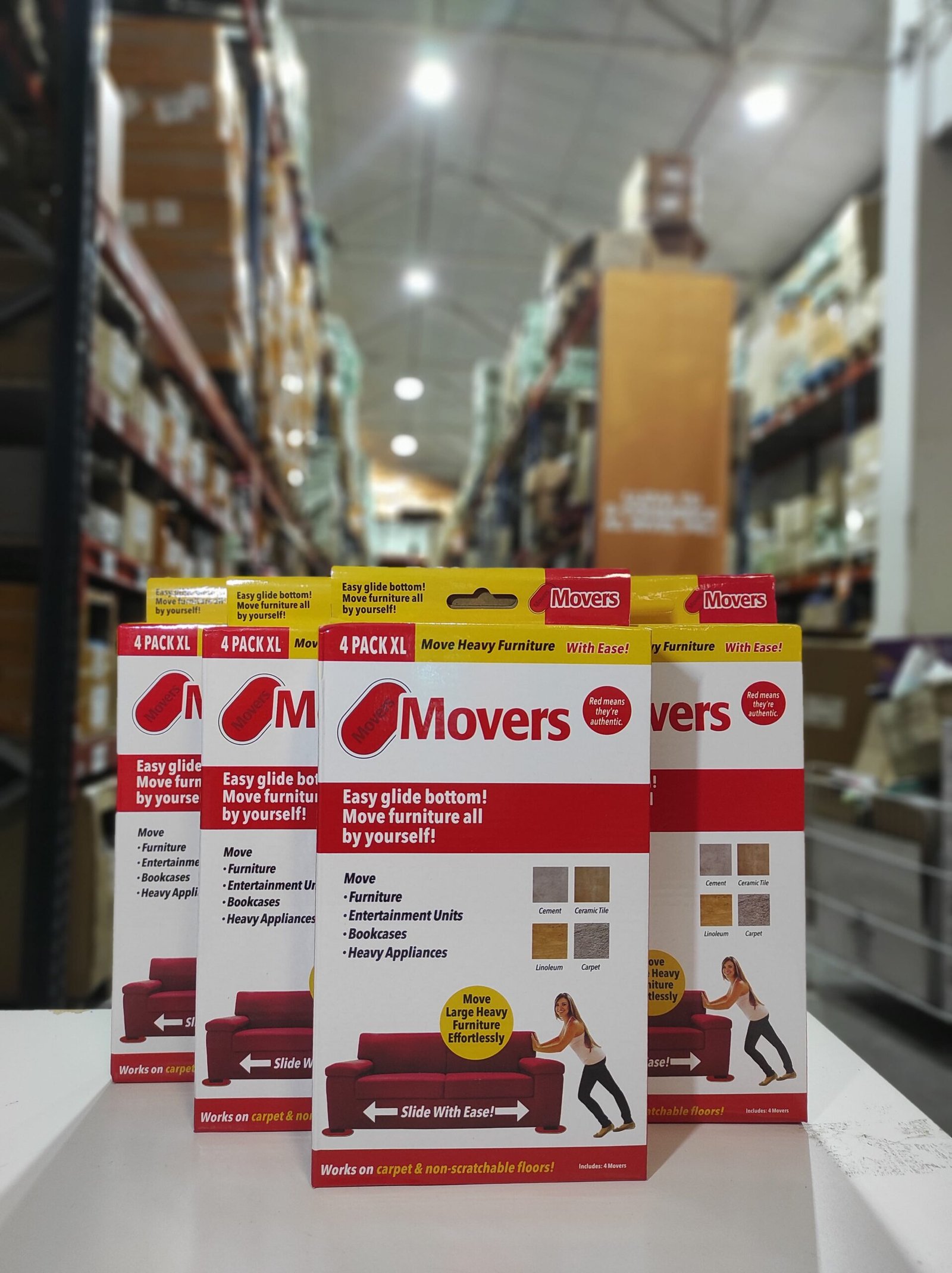 Pack 4 deslizadores para mover muebles – base deslizante roja - Imagen 5