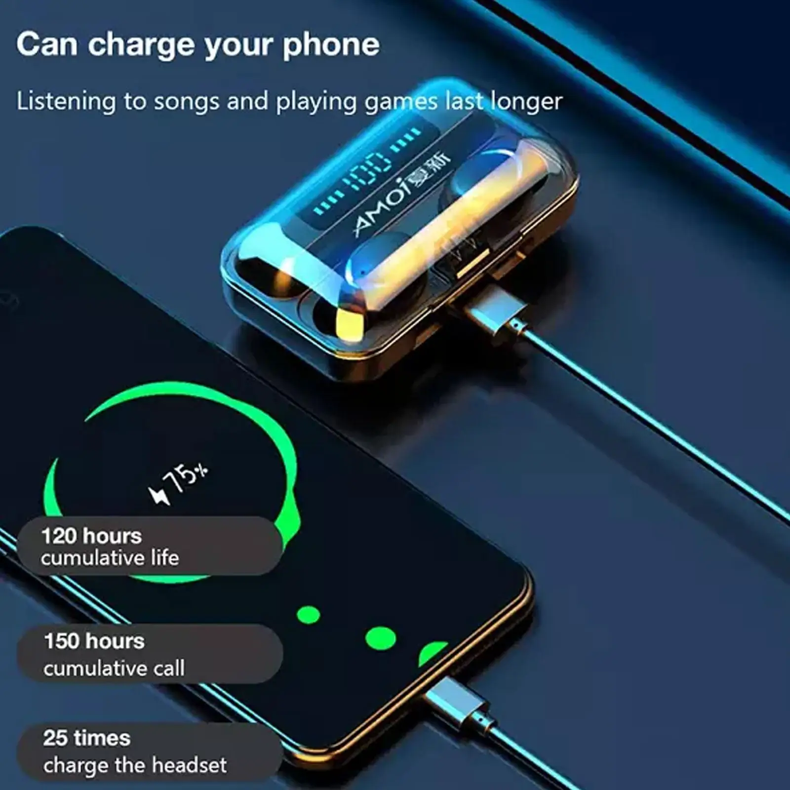 Auriculares Bluetooth deportivos con pantalla LED y control táctil - Imagen 3