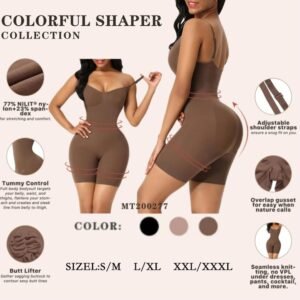 Body moldeador marrón sin costuras para mujer
