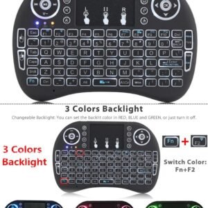 Mini teclado inalámbrico 2.4 GHz con touchpad y LED RGB