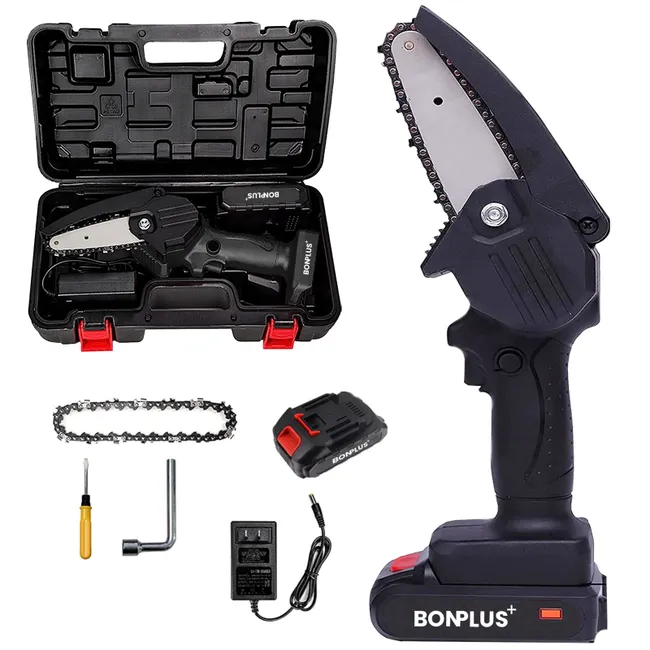 Mini motosierra eléctrica 21 V 550 W con batería 2000 mAh – poda y jardín