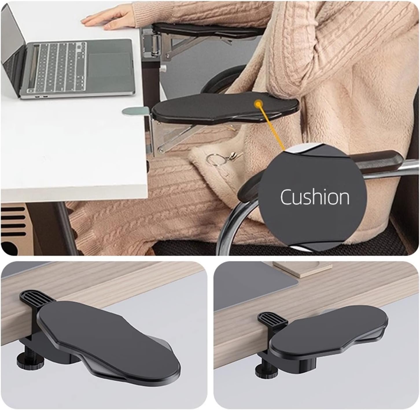 Reposabrazos ergonómico para escritorio ajustable pack de 2