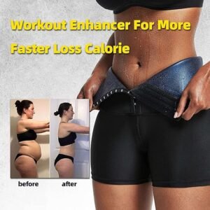 Pantalón corto efecto sauna de cintura alta para mujer
