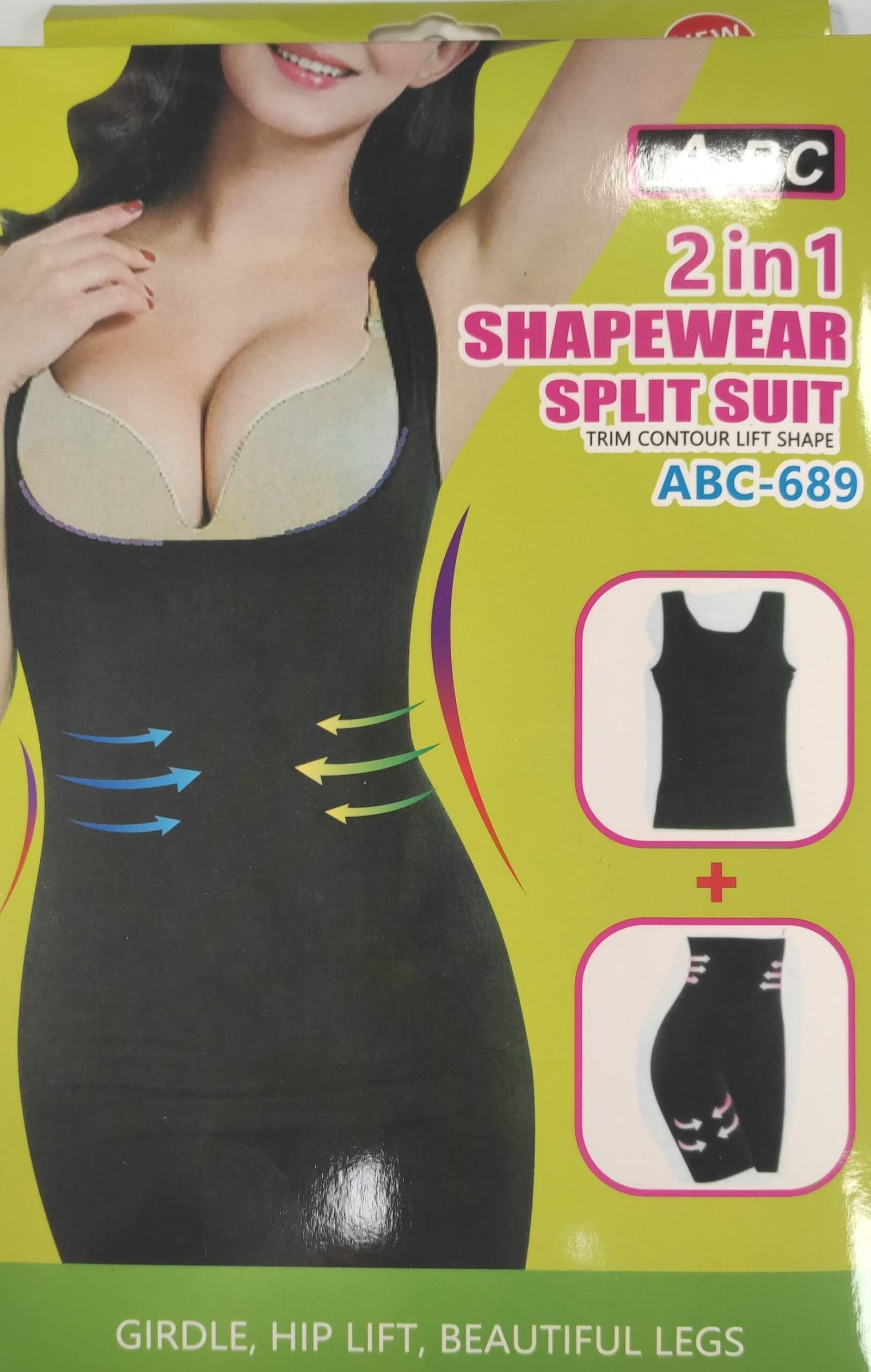 Body faja moldeadora 2 en 1 beige S/M – poliamida y elastano - Imagen 2