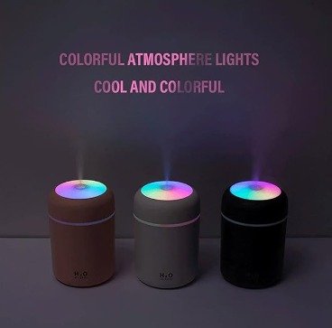 Mini humidificador USB 300 ml con luz LED – negro - detalle 3