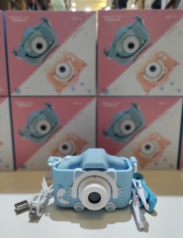 Cámara infantil 1080p con correa y pantalla de 2 pulgadas – gato azul - detalle 4