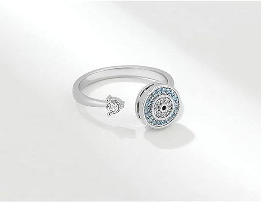 Anillo giratorio plateado de acero inoxidable