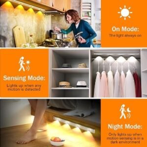 Luz LED magnética recargable de 60 cm con sensor de movimiento