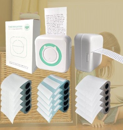 Mini impresora térmica Bluetooth para móvil con papel adhesivo