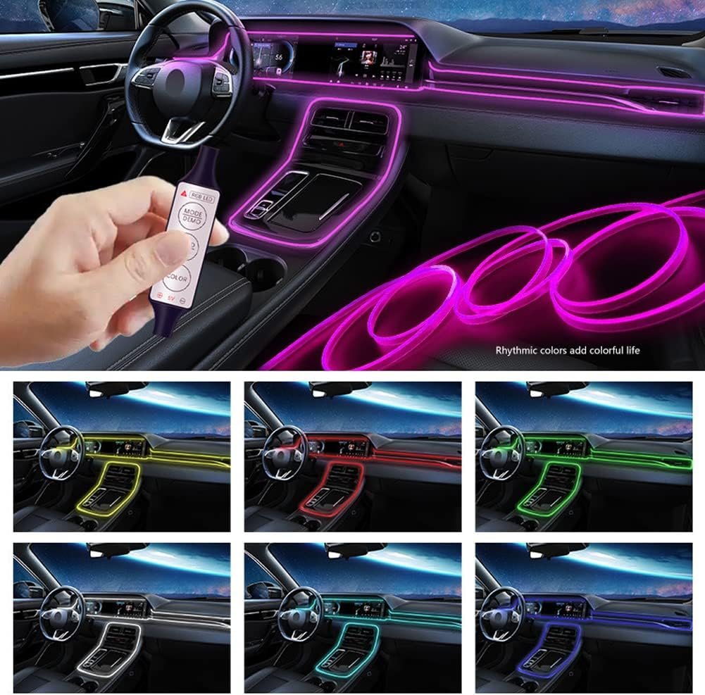 Tira LED RGB de 3 m para interior de coche – 7 colores - detalle 4