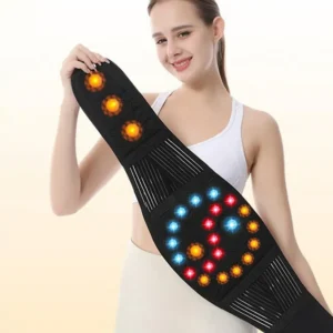 Faja lumbar elástica con refuerzos y elementos magnéticos – negra