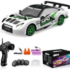Coche teledirigido drift 1:24 GTR blanco con 4WD