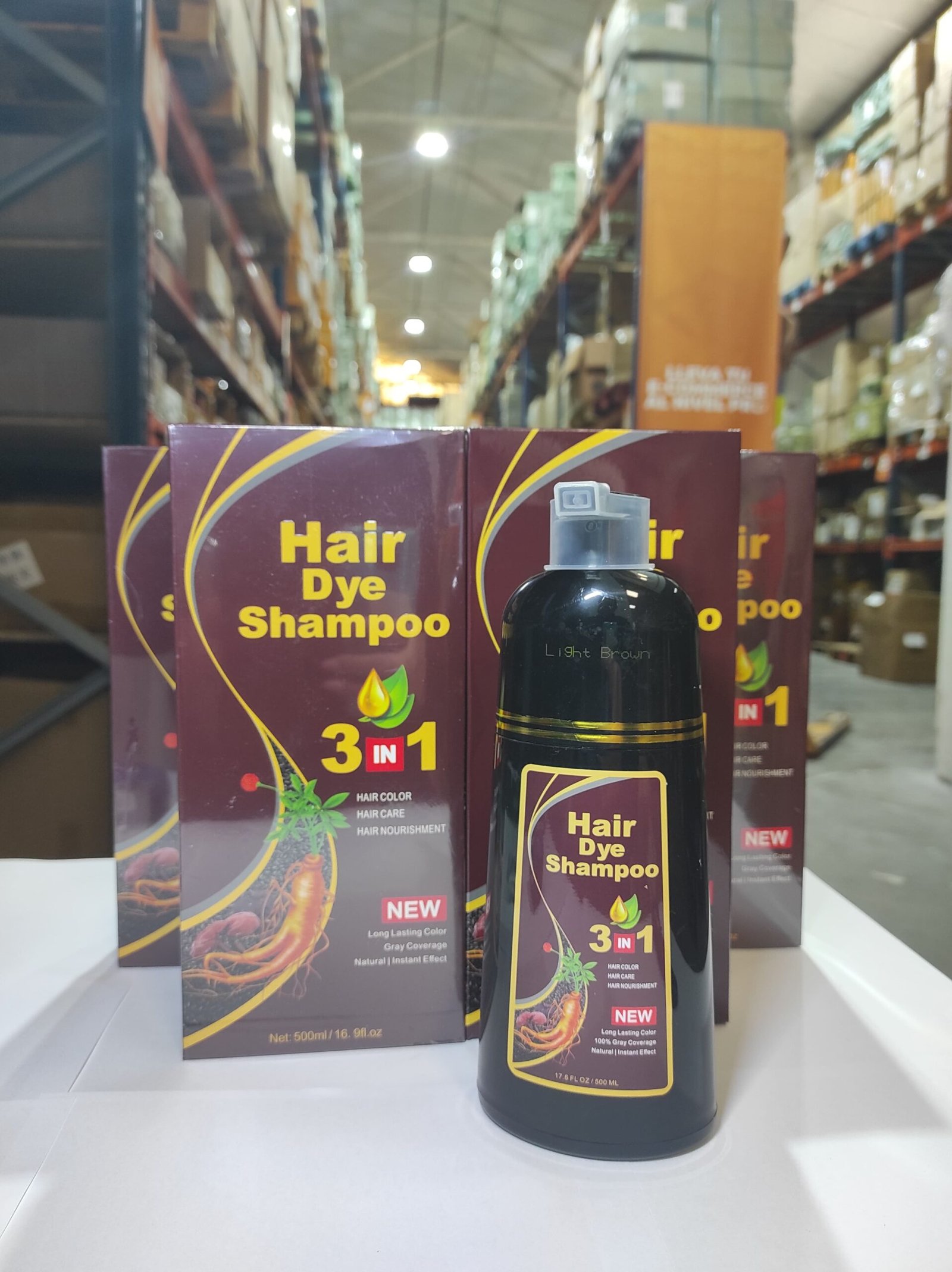Champú colorante castaño claro para cubrir canas – 500 ml - detalle 2