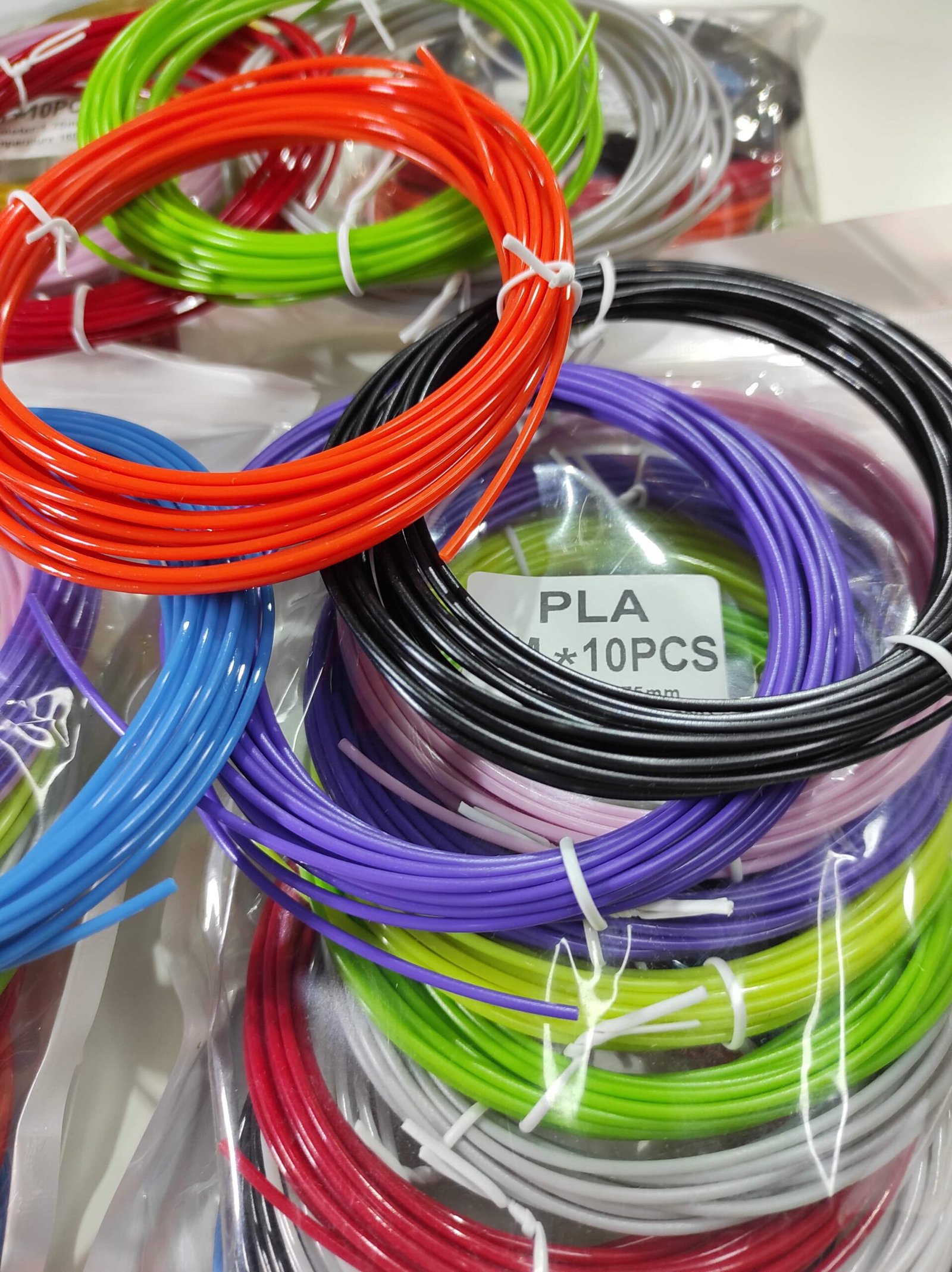 Pack de 10 filamentos PLA 1,75 mm para impresión 3D – varios colores - detalle 4