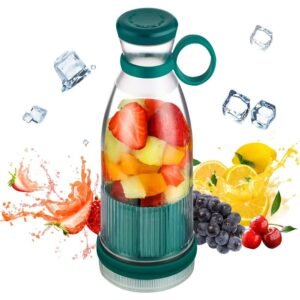 Mini licuadora portátil verde 380 ml con 4 cuchillas