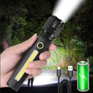 Linterna LED recargable con zoom y 3 modos 1200 mAh