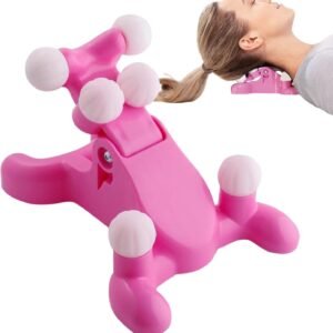 Masajeador manual de cuello con 6 puntos de presión – rosa