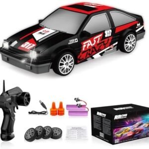 Coche teledirigido drift 1:24 estilo retro con 4WD