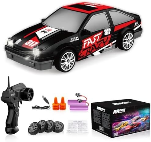 Coche teledirigido drift 1:24 estilo retro con 4WD